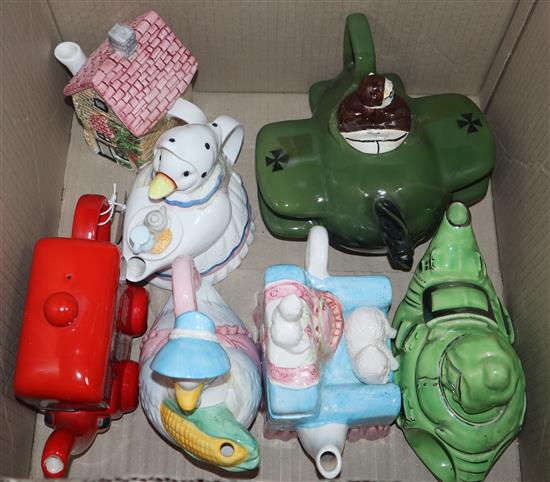 Nineteen novelty teapots